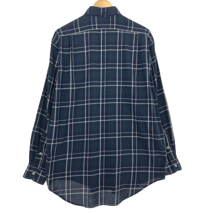 Ralph Lauren POLO by Ralph Lauren MARLOWE Wide Collar Long Sleeve Cotton Check Shirt Men's M /eaa464310