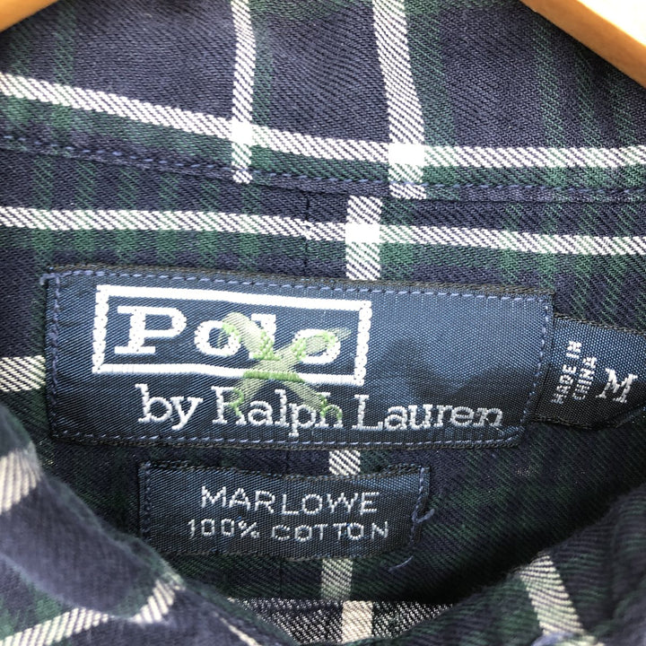 Ralph Lauren POLO by Ralph Lauren MARLOWE Wide Collar Long Sleeve Cotton Check Shirt Men's M /eaa464310