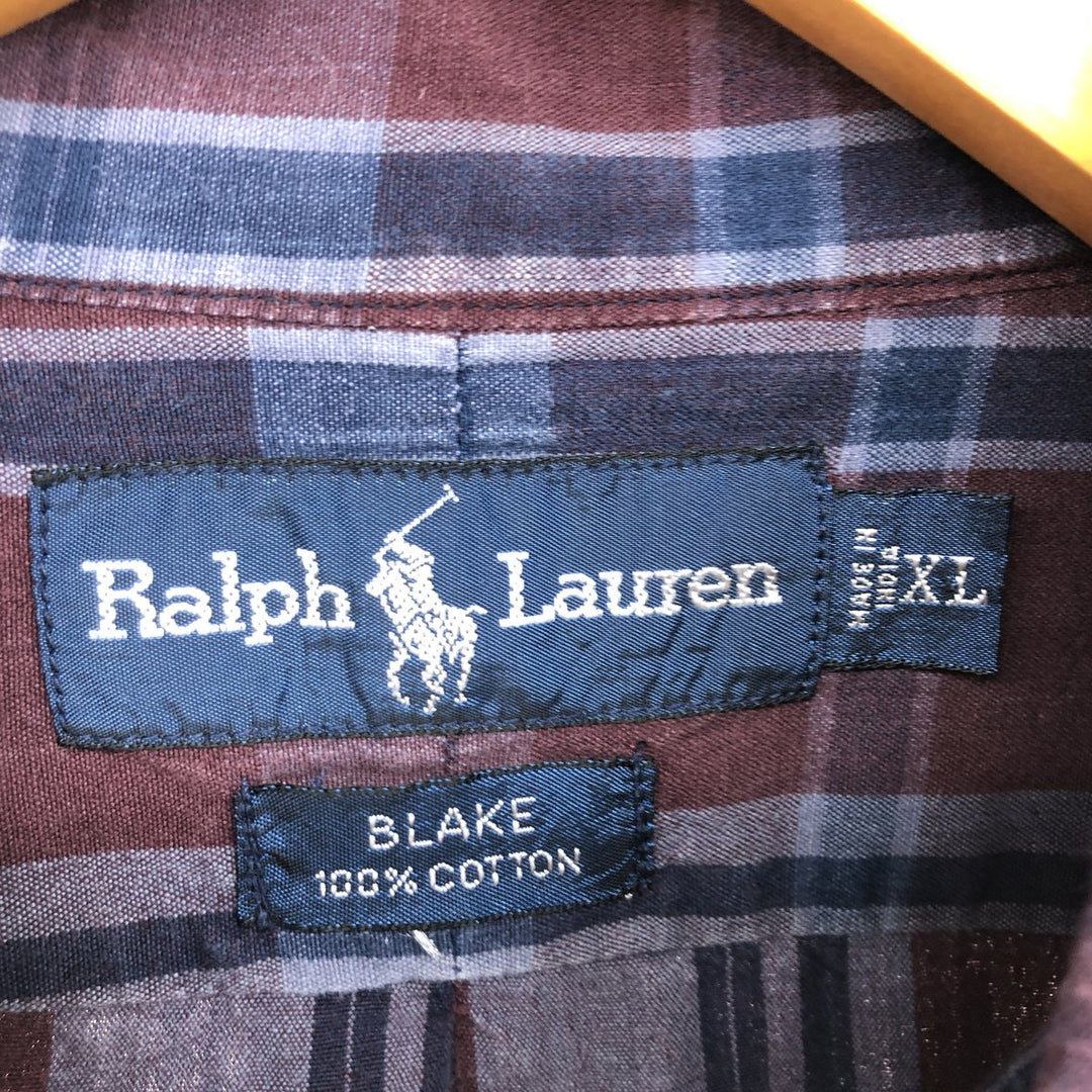 Ralph Lauren BLAKE long sleeve button down check shirt men's XXL /eaa464315
