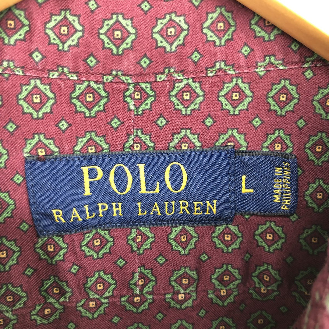 Ralph Lauren POLO Ralph Lauren all-over print long sleeve cotton shirt, men's L /eaa464317