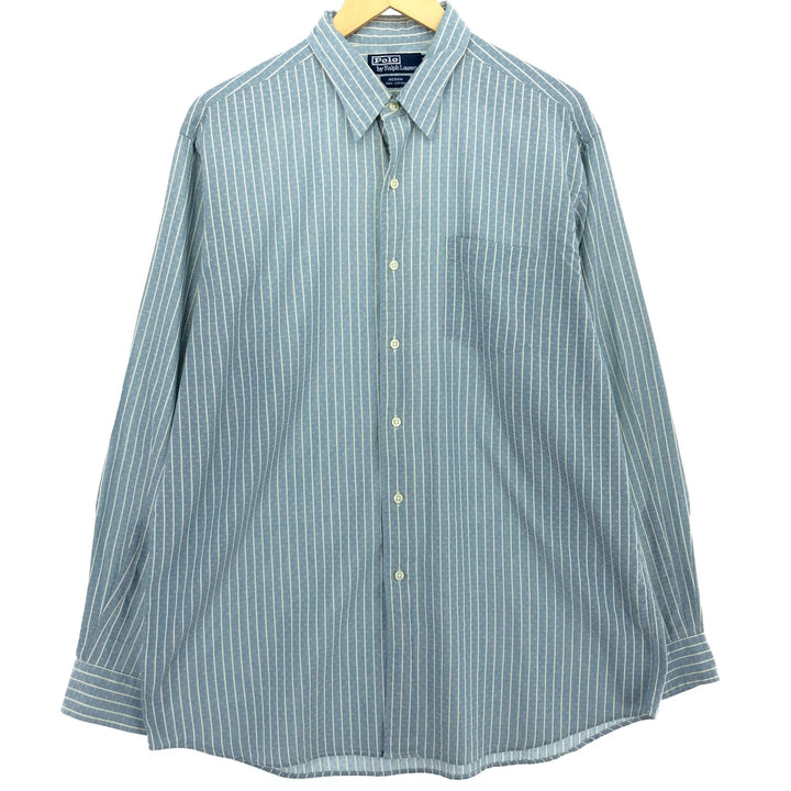 Ralph Lauren POLO by Ralph Lauren Wide collar long sleeve striped shirt Men's L /eaa464318