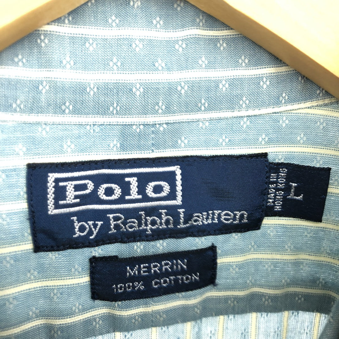 Ralph Lauren POLO by Ralph Lauren Wide collar long sleeve striped shirt Men's L /eaa464318