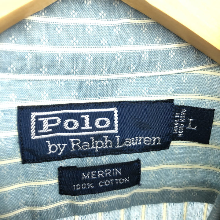 Ralph Lauren POLO by Ralph Lauren Wide collar long sleeve striped shirt Men's L /eaa464318
