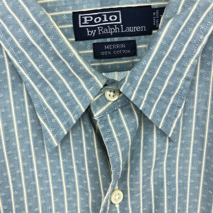Ralph Lauren POLO by Ralph Lauren Wide collar long sleeve striped shirt Men's L /eaa464318