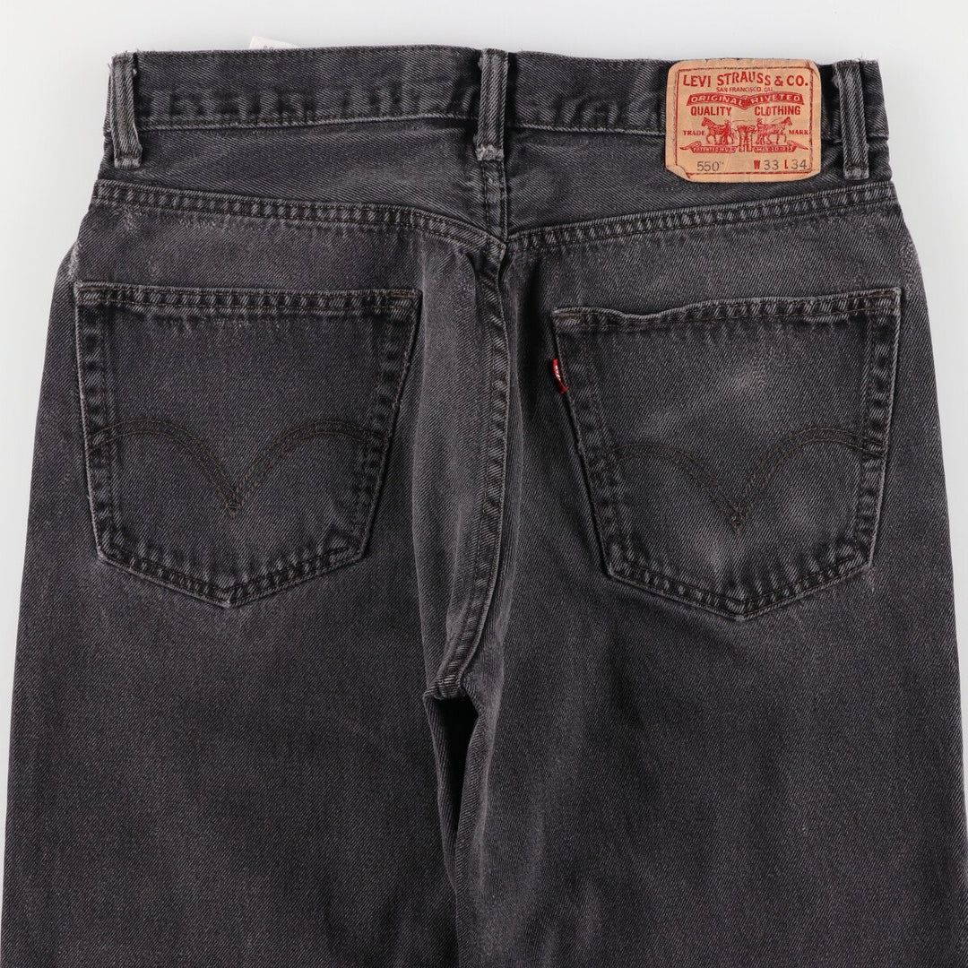 Levi's 550 Relaxed Fit Black Denim Tapered Denim Pants Men's W33 equivalent / eaa464345