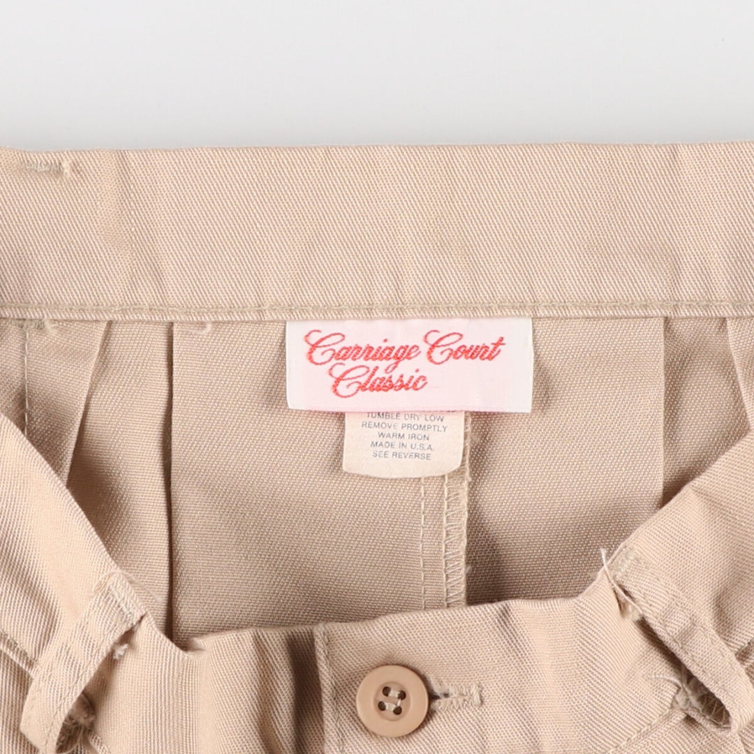 CANNIAGE COUNT CLASSIC plain shorts, made in USA, women's size L, two-pleat /eaa464365