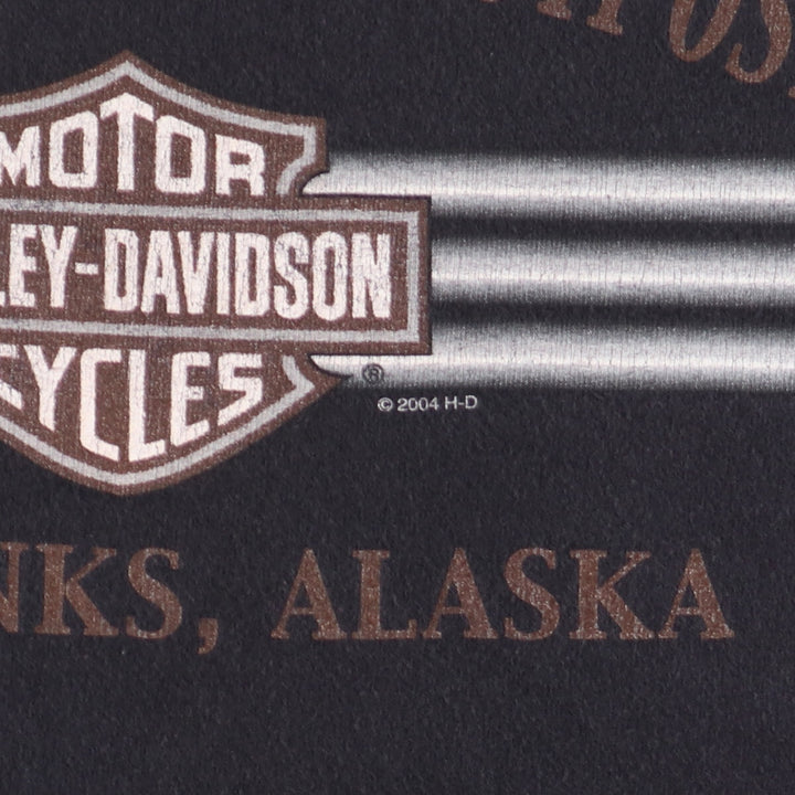 00'S Harley-Davidson Bear Pattern Motorcycle Bike T-shirt Men's L /eaa464404