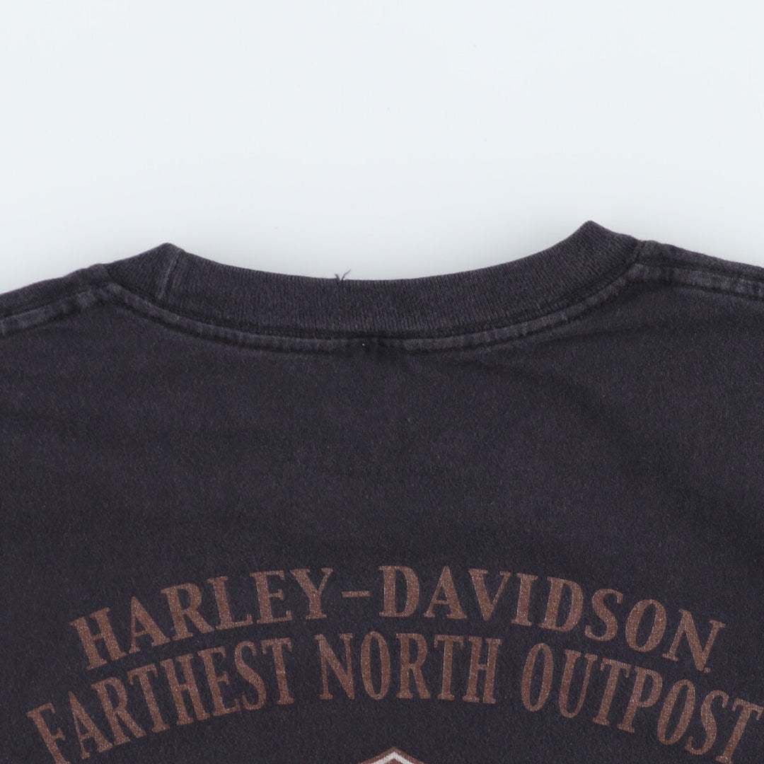 00'S Harley-Davidson Bear Pattern Motorcycle Bike T-shirt Men's L /eaa464404