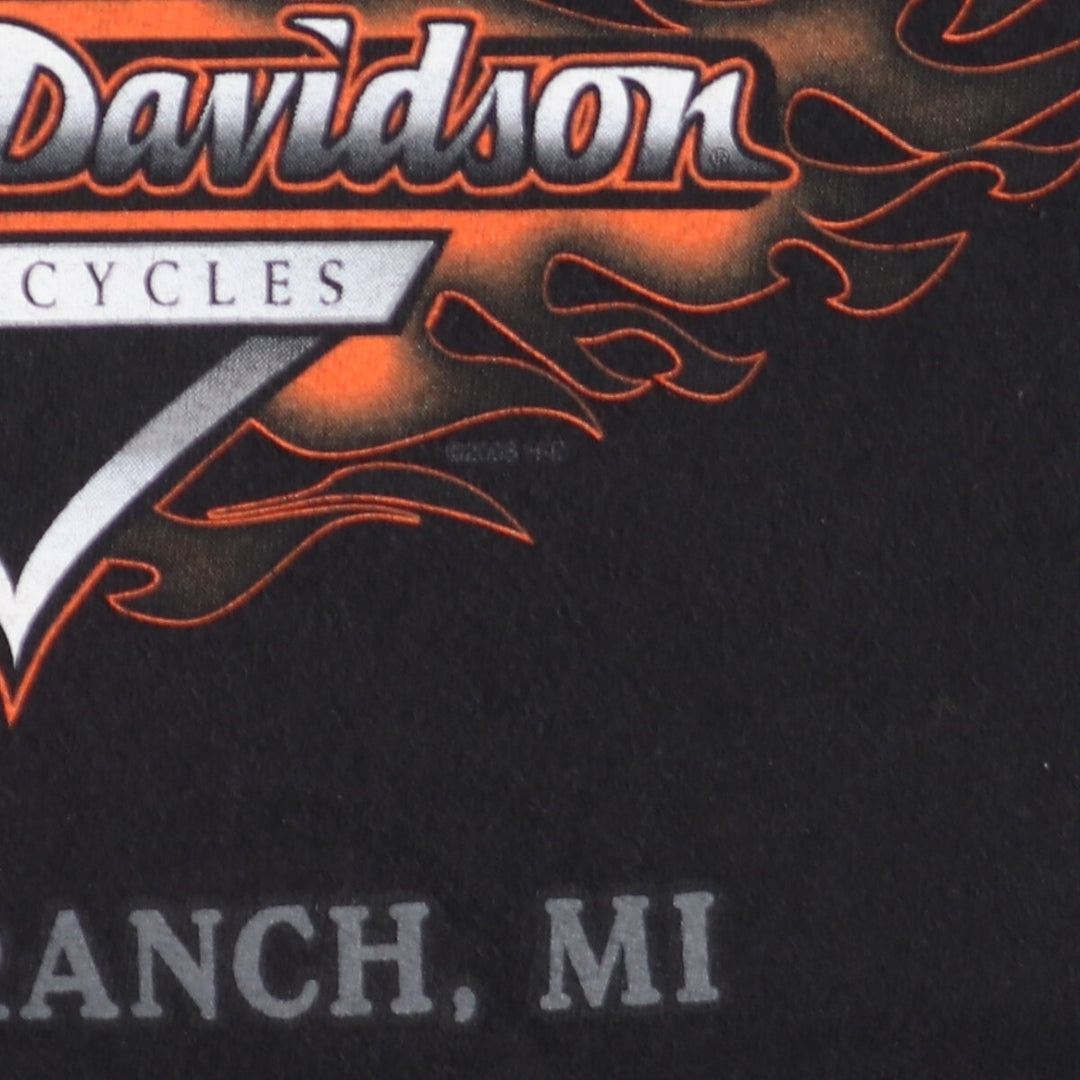 00'S Harley-Davidson Hanes Motorcycle Bike T-shirt Made in USA Men's L /eaa464411