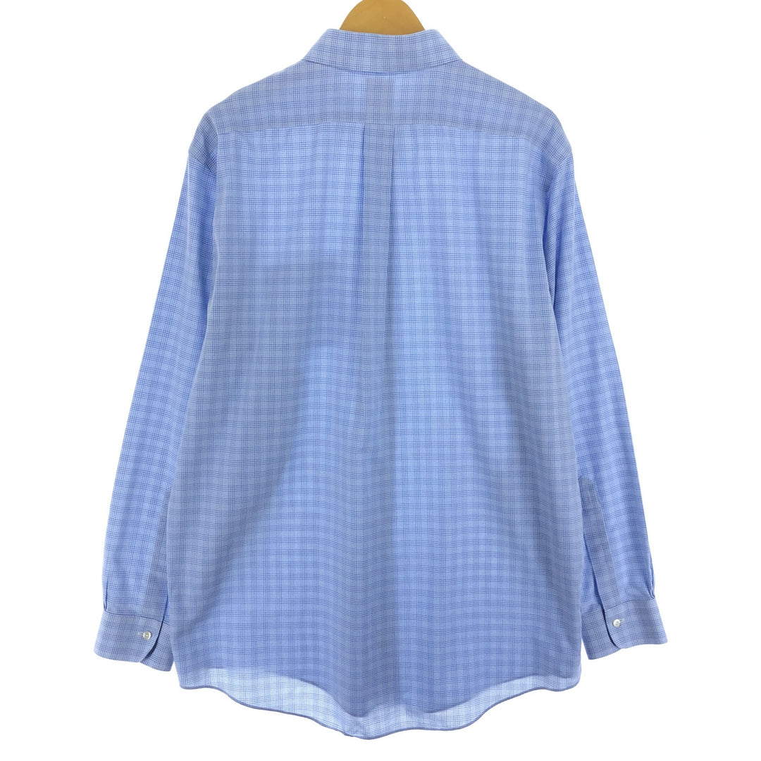 Brooks Brothers Est.1818 Wide Collar Long Sleeve Cotton Check Shirt Men's L /eaa464414