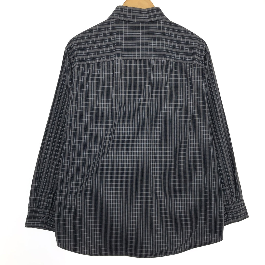 90s~00'S Calvin Klein Wide Collar Long Sleeve Cotton Check Shirt Men's L Vintage /eaa464464