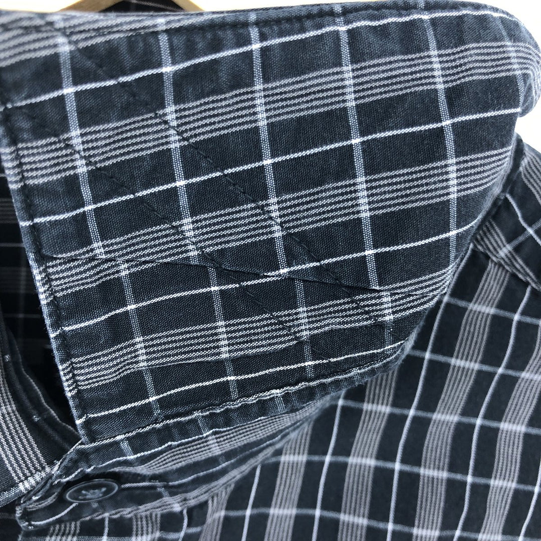 90s~00'S Calvin Klein Wide Collar Long Sleeve Cotton Check Shirt Men's L Vintage /eaa464464