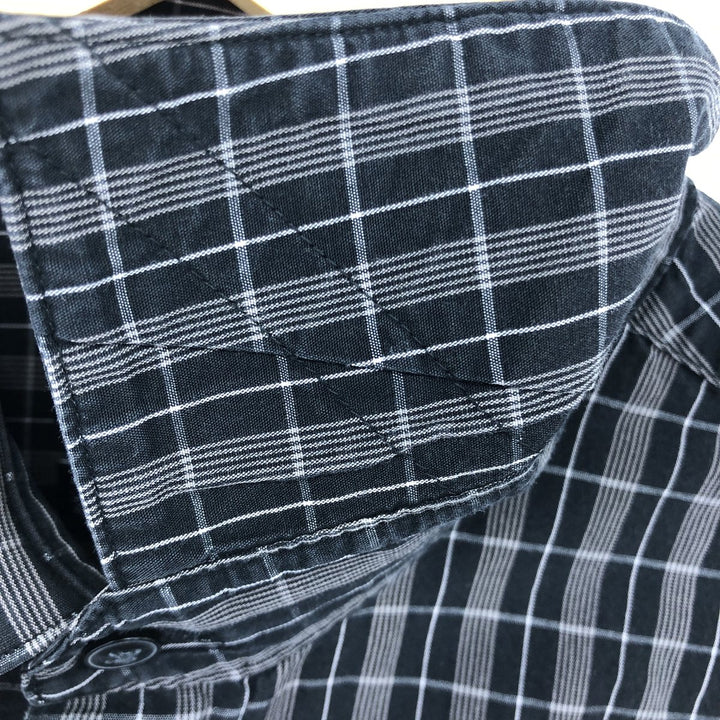 90s~00'S Calvin Klein Wide Collar Long Sleeve Cotton Check Shirt Men's L Vintage /eaa464464