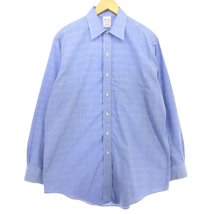 Brooks Brothers Est.1818 Wide Collar Long Sleeve Cotton Check Shirt Men's M /eaa464466