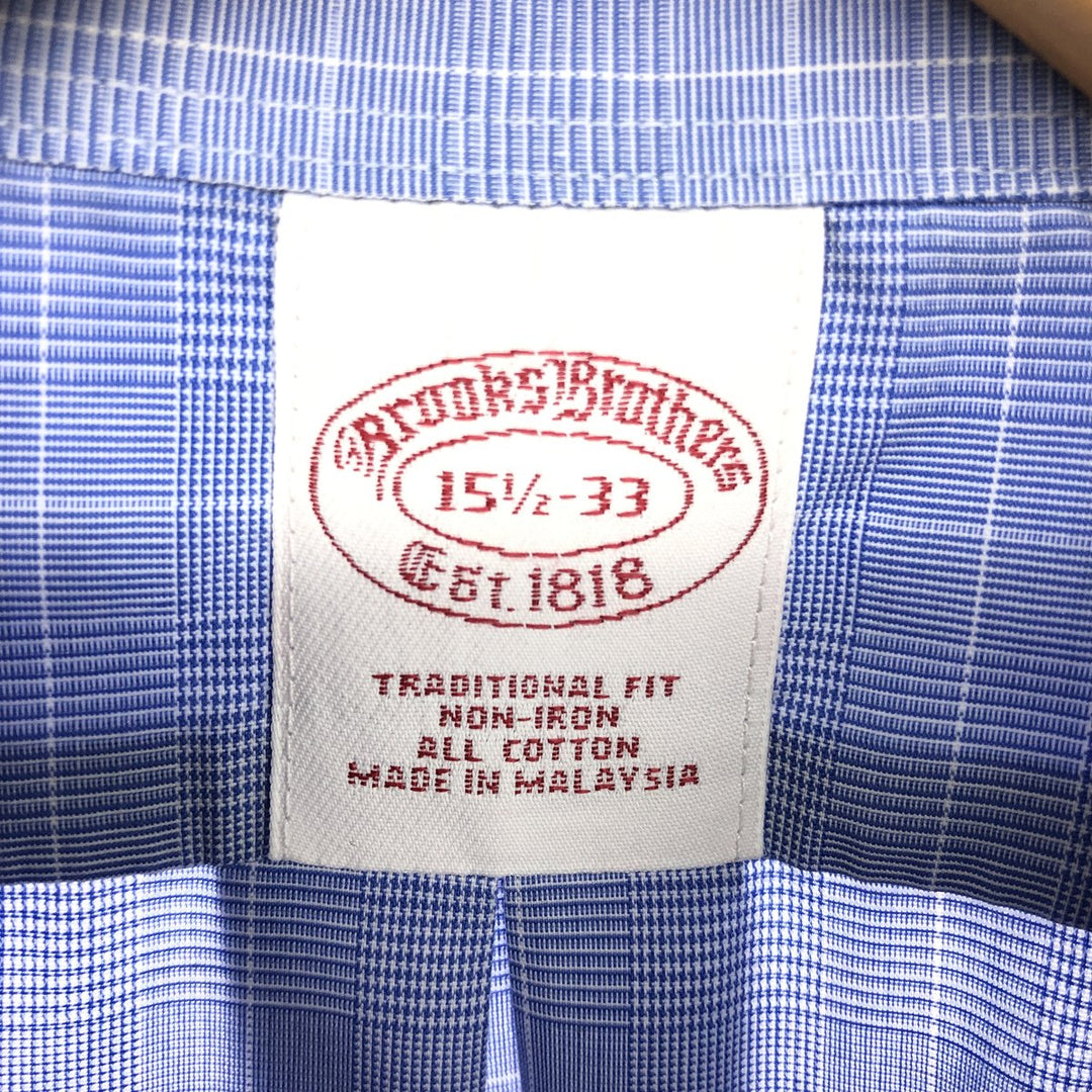 Brooks Brothers Est.1818 Wide Collar Long Sleeve Cotton Check Shirt Men's M /eaa464466