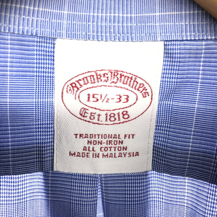 Brooks Brothers Est.1818 Wide Collar Long Sleeve Cotton Check Shirt Men's M /eaa464466