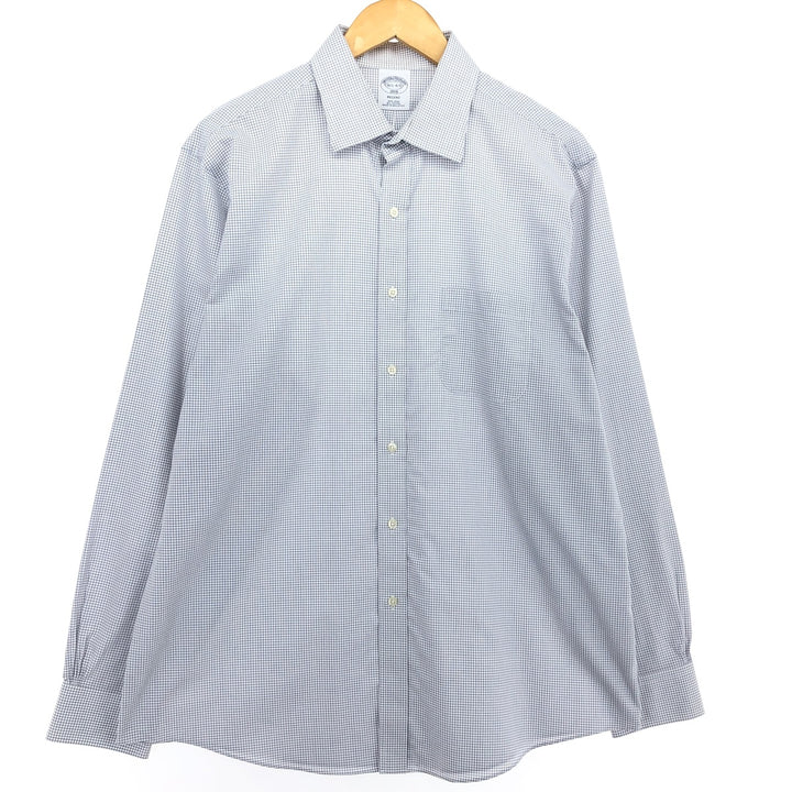 Brooks Brothers 1818 Wide Collar Long Sleeve Cotton Check Shirt Men's L /eaa464472