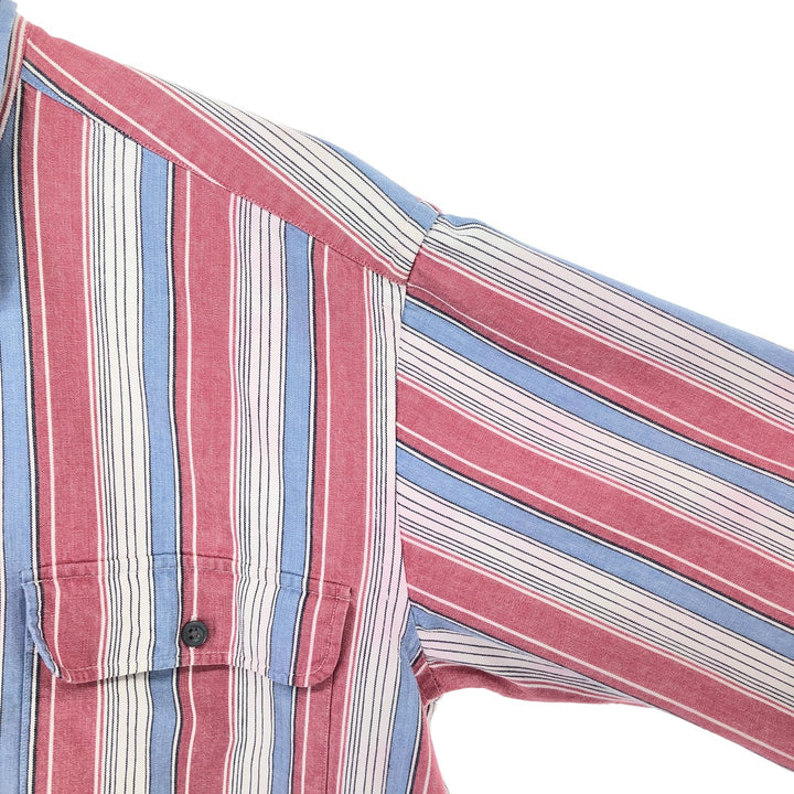 80'S Banana Republic Multi-stripe Long Sleeve Striped Shirt Men's M Size Vintage /eaa464475