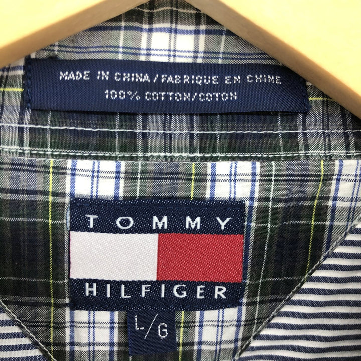 90s~00'S Tommy Hilfiger Crazy Pattern Long Sleeve Button-Down Striped Shirt Men's L Vintage /eaa464479