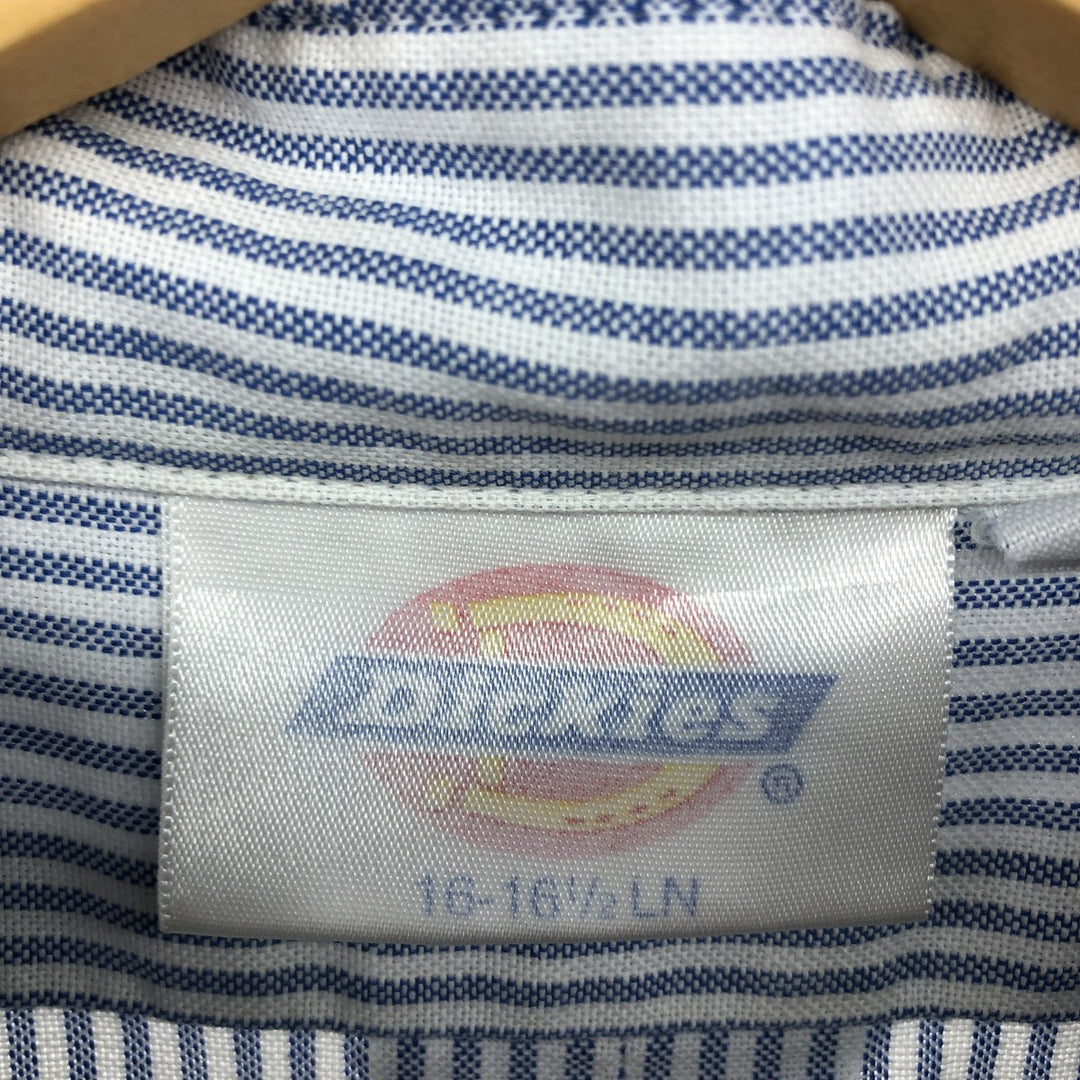 80'S Dickies Stripe Pattern Long Sleeve Button Down Work Shirt Men's L Vintage /eaa464557