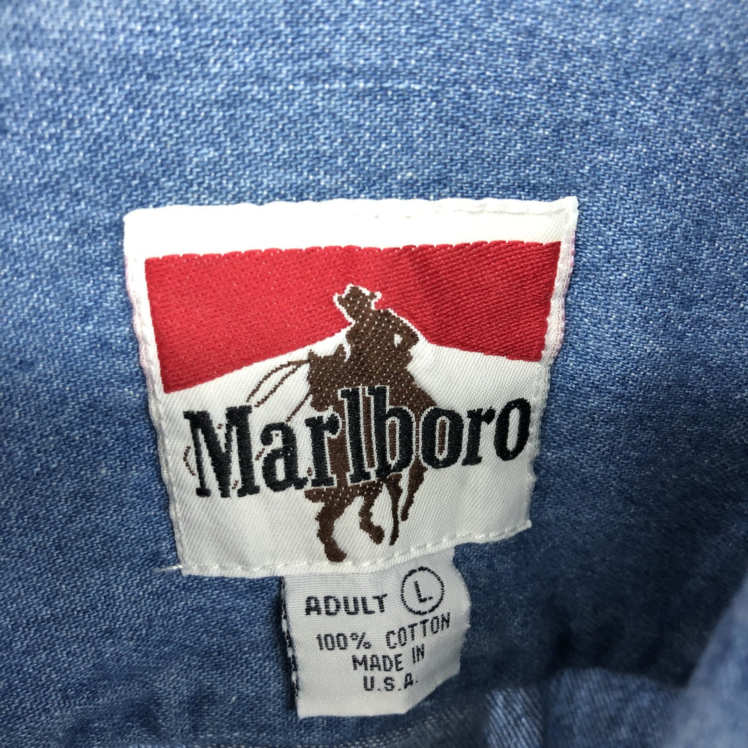 Marlboro Long Sleeve Denim Shirt Made in USA Men's L /eaa464573