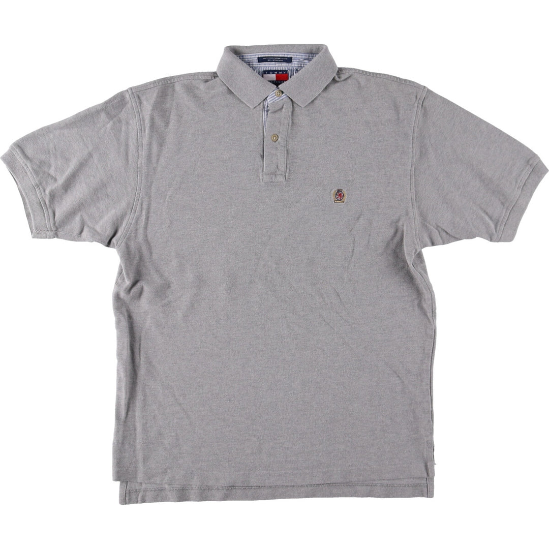 90s-00'S Tommy Hilfiger short sleeve polo shirt men's M vintage cotton gray type Vintage Second Hand