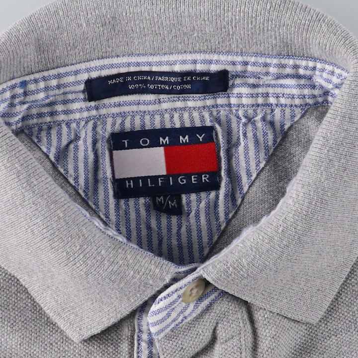 90s-00'S Tommy Hilfiger short sleeve polo shirt men's M vintage cotton gray type Vintage Second Hand