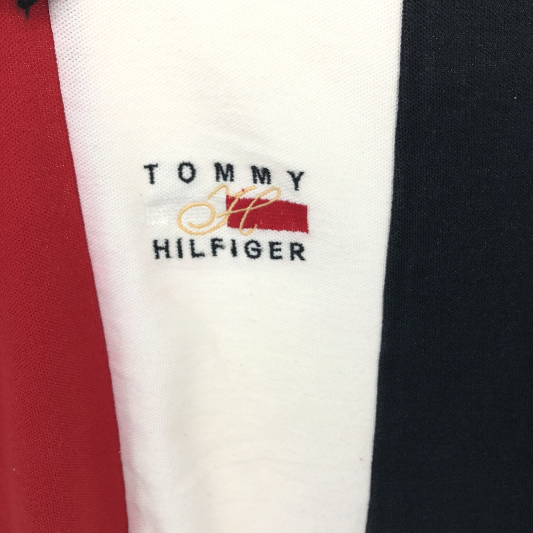 90'S Tommy Hilfiger Half-Zip Short-Sleeve Striped Polo Shirt Men's XL Vintage /eaa464618