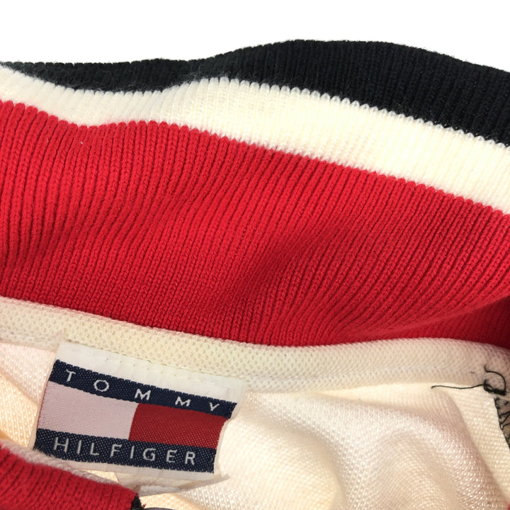 90'S Tommy Hilfiger Half-Zip Short-Sleeve Striped Polo Shirt Men's XL Vintage /eaa464618