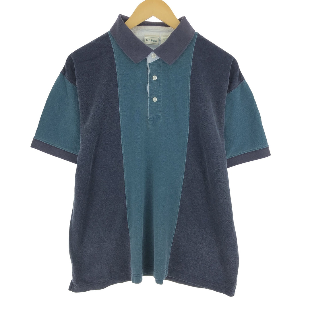 90'S LLBean Two-tone Short Sleeve Polo Shirt Men's L Vintage /eaa464665