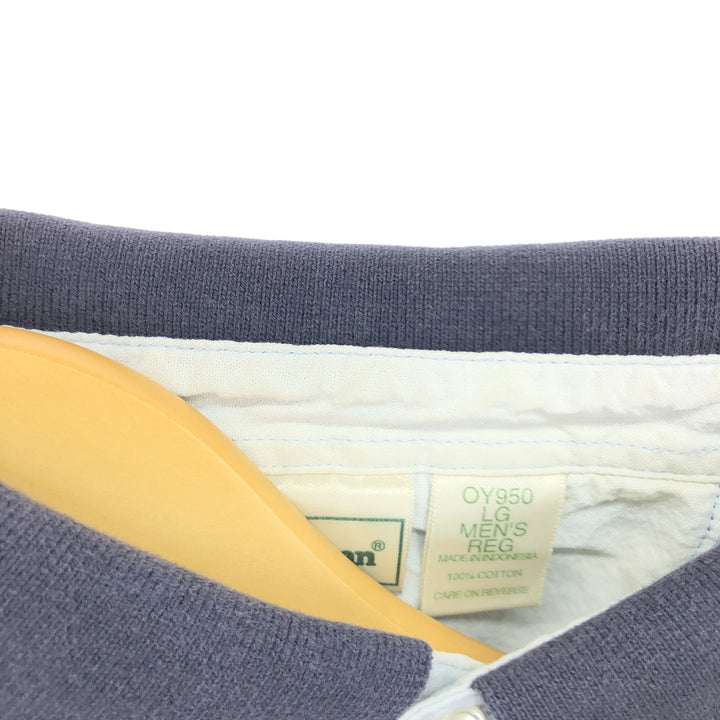 90'S LLBean Two-tone Short Sleeve Polo Shirt Men's L Vintage /eaa464665