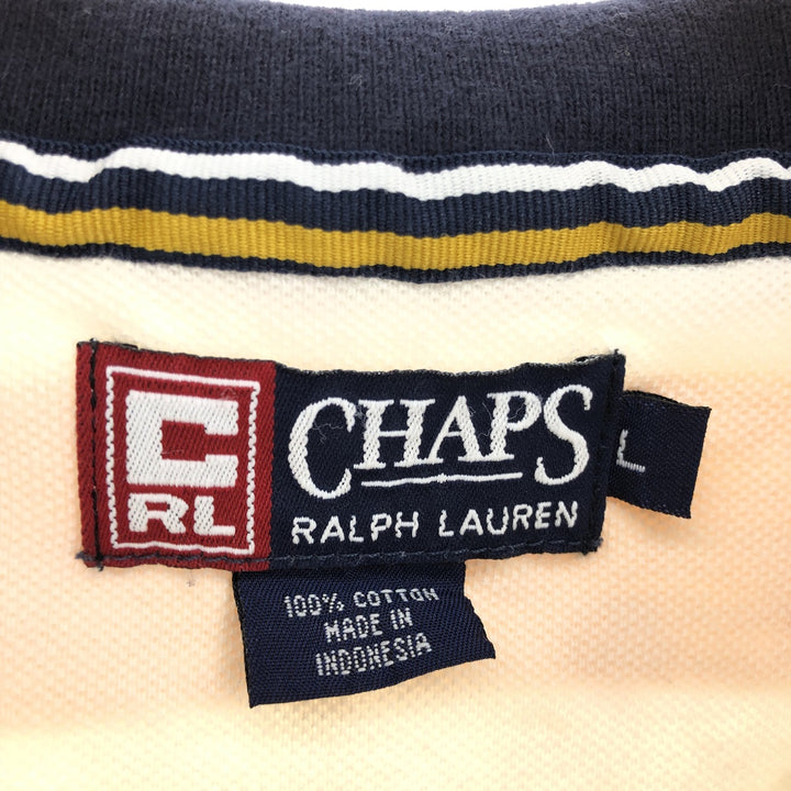 90'S Ralph Lauren CHAPS short sleeve striped polo shirt men's L vintage /eaa464669