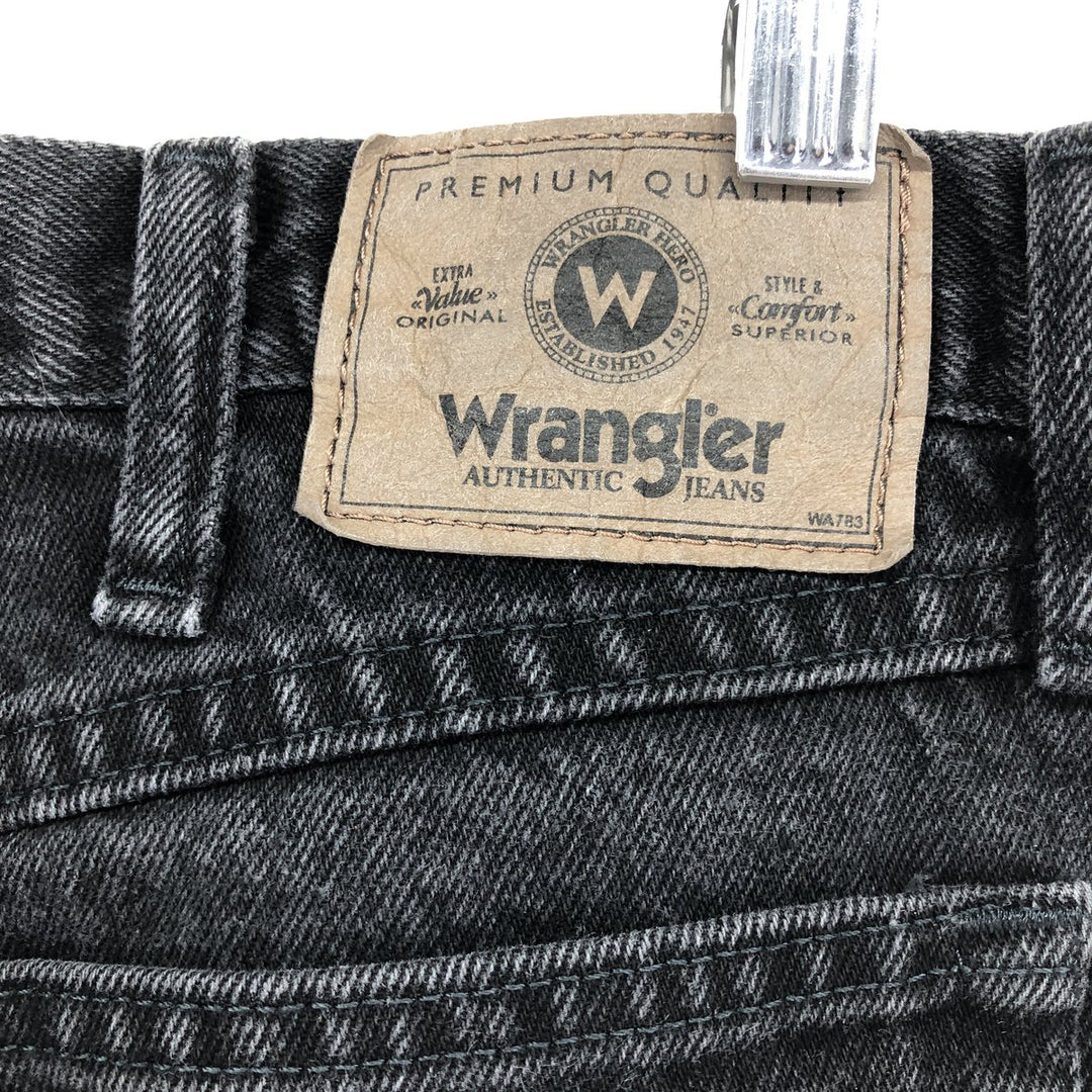 Wrangler RELAXED FIT Black Denim Straight Denim Pants Men's w36 cotton black type Vintage Second Hand