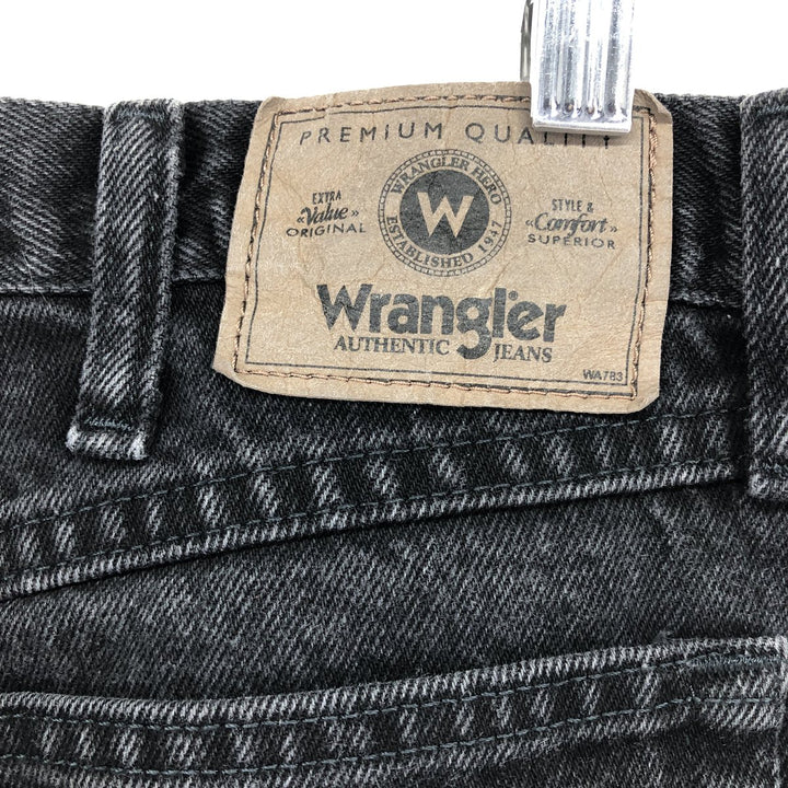 Wrangler RELAXED FIT Black Denim Straight Denim Pants Men's w36 cotton black type Vintage Second Hand
