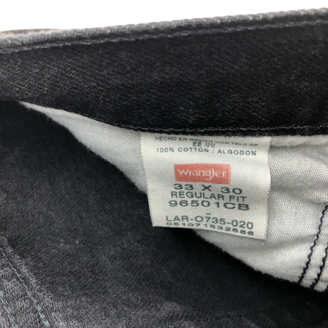 Wrangler REGULAR FIT Black Denim Straight Denim Pants Men's w34 cotton black type Vintage Second Hand