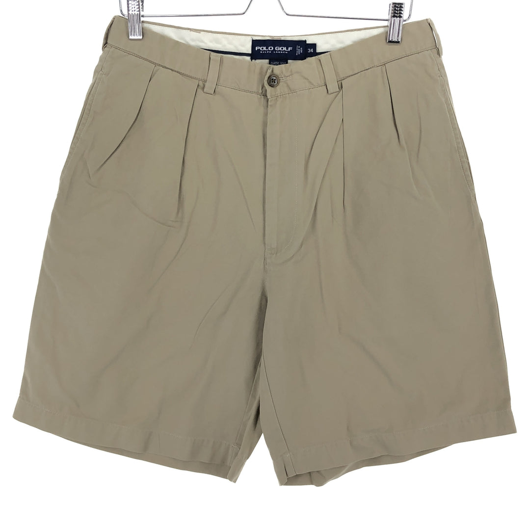 Ralph Lauren POLO GOLF CLASSIC GOLF SHORT Two-pleat Chino Shorts Shorts Men's w34 cotton Beige type Vintage Second Hand