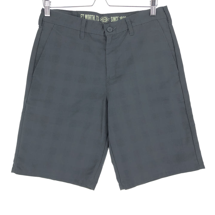 Dickies Check Pattern Work Shorts, Half Pants, Men's, W34 polyester gray type Vintage Second Hand