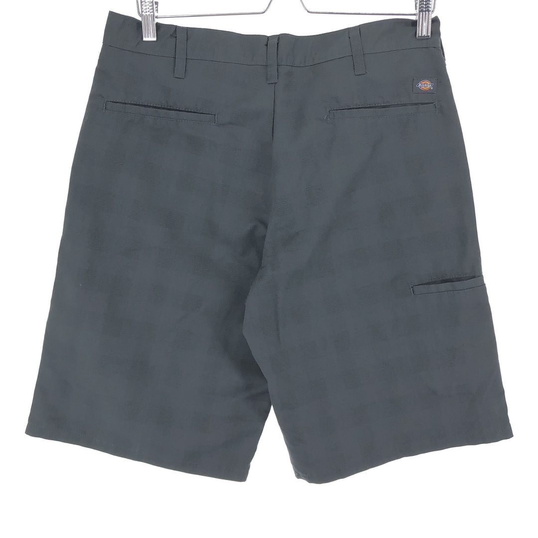 Dickies Check Pattern Work Shorts, Half Pants, Men's, W34 polyester gray type Vintage Second Hand