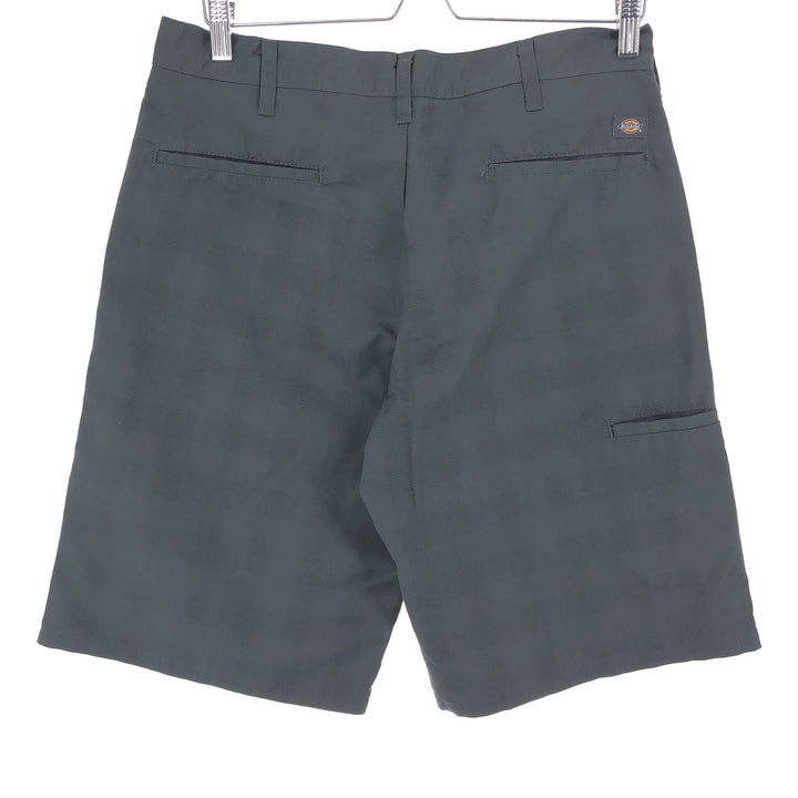 Dickies Check Pattern Work Shorts, Half Pants, Men's, W34 polyester gray type Vintage Second Hand
