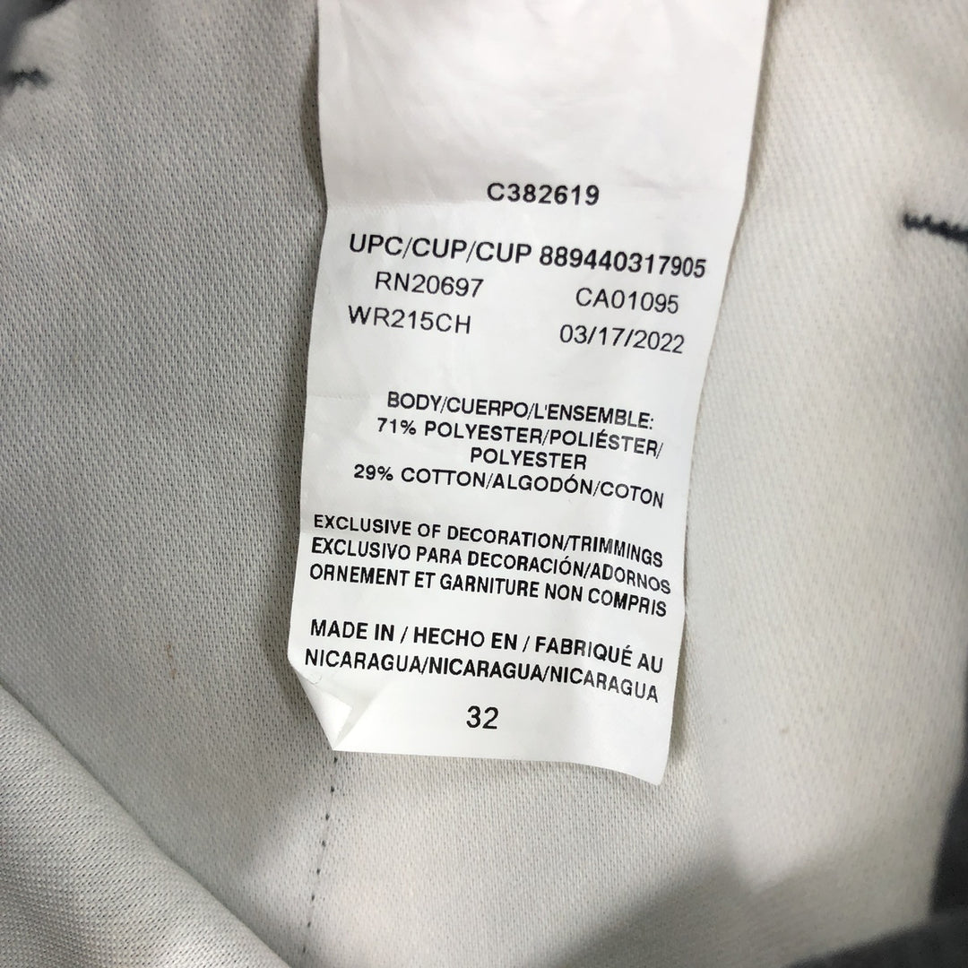 Dickies Check Pattern Work Shorts, Half Pants, Men's, W34 polyester gray type Vintage Second Hand