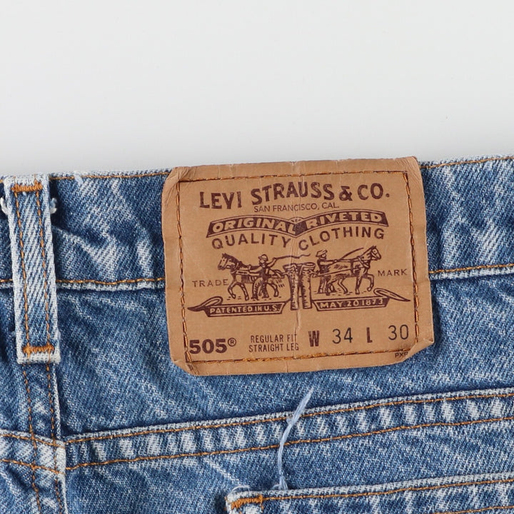 90'S Levi's 505 REGULAR FIT STRAIGHT LEG tapered denim pants men's w34 vintage /eaa464789