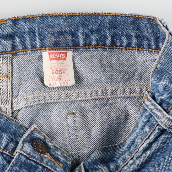 90'S Levi's 505 REGULAR FIT STRAIGHT LEG tapered denim pants men's w34 vintage /eaa464789