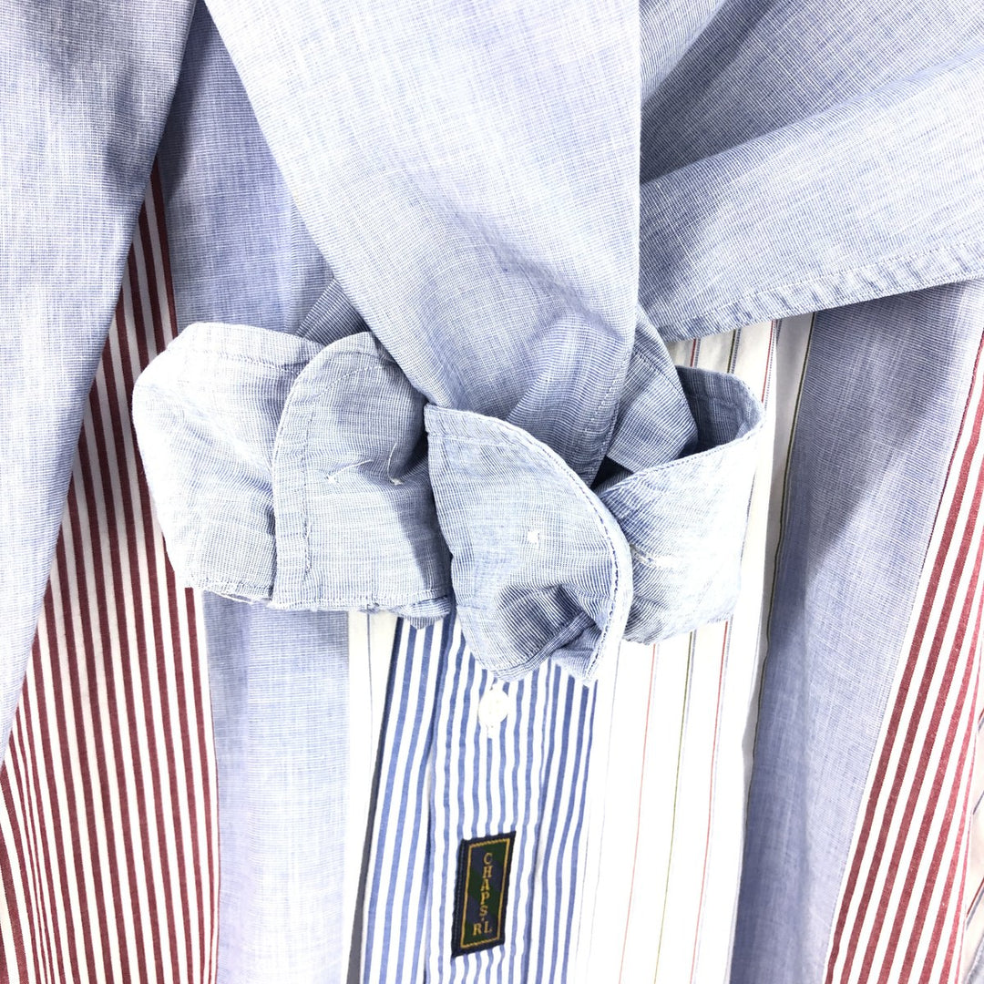 80'S Ralph Lauren Chaps Crazy Pattern Long Sleeve Button Down Striped Shirt Men's XL Vintage /eaa464839