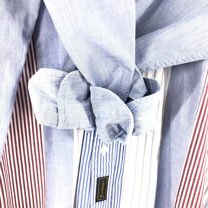 80'S Ralph Lauren Chaps Crazy Pattern Long Sleeve Button Down Striped Shirt Men's XL Vintage /eaa464839