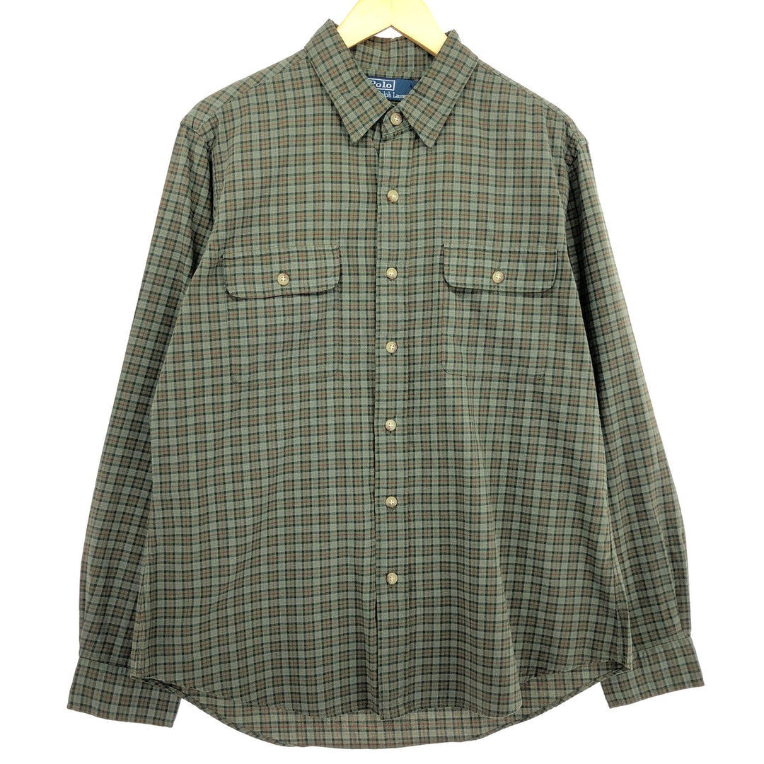 Ralph Lauren POLO by Ralph Lauren Long Sleeve Cotton Check Shirt Men's L /eaa464840