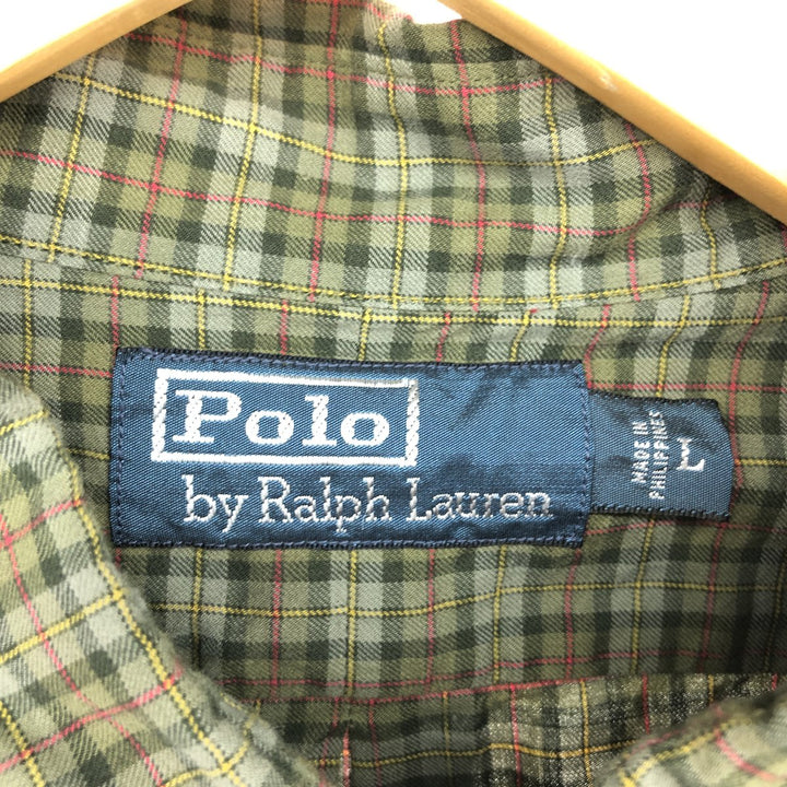 Ralph Lauren POLO by Ralph Lauren Long Sleeve Cotton Check Shirt Men's L /eaa464840
