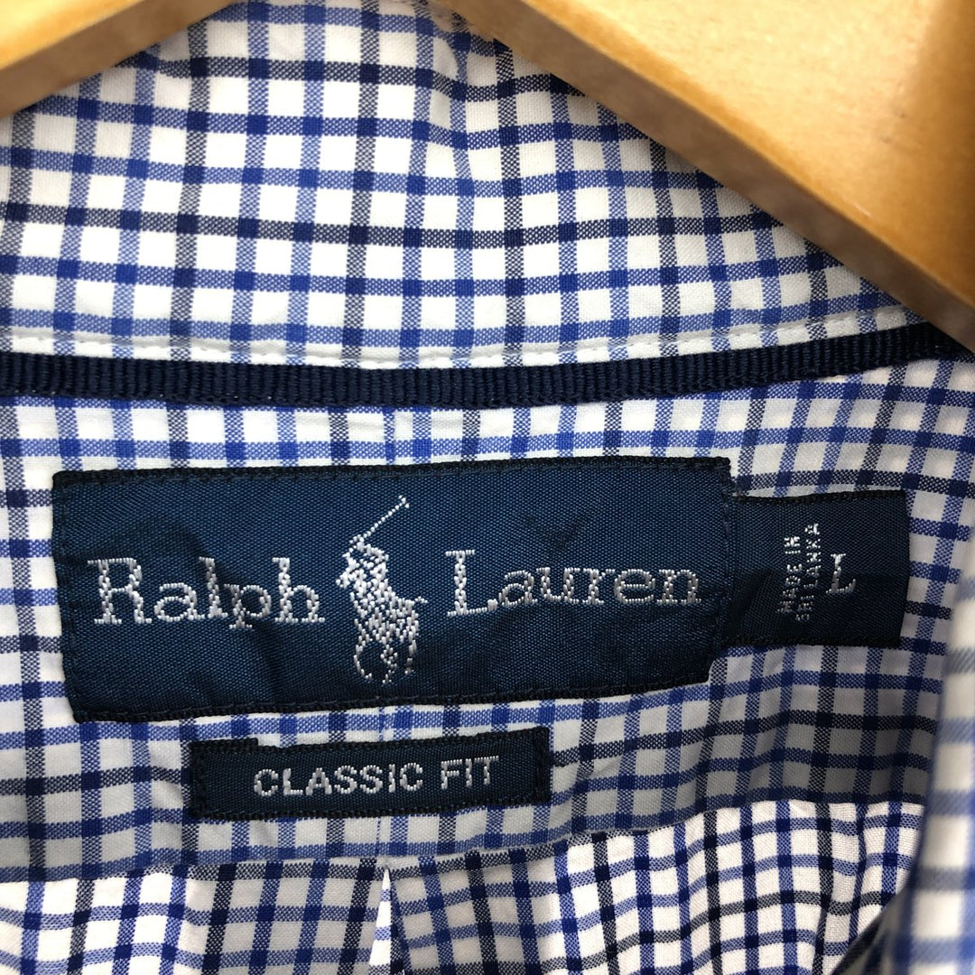 Ralph Lauren Classic Fit Long Sleeve Button Down Check Shirt Men's L /eaa464844