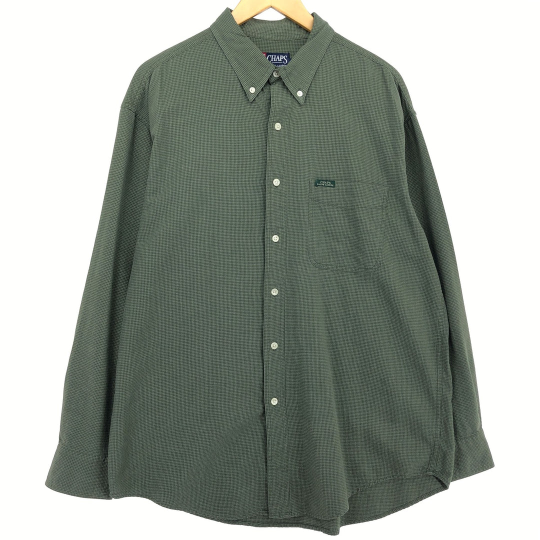 90'S Ralph Lauren CHAPS Long Sleeve Button Down Check Shirt Men's L Vintage /eaa464847