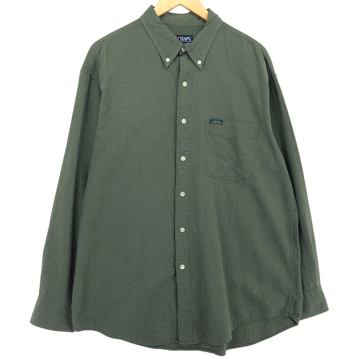 90'S Ralph Lauren CHAPS Long Sleeve Button Down Check Shirt Men's L Vintage /eaa464847