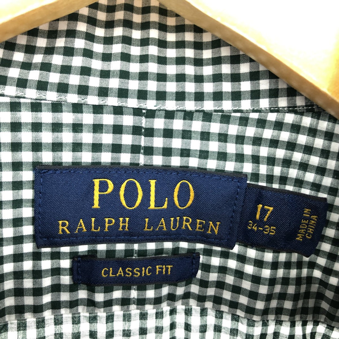 Ralph Lauren POLO Ralph Lauren Wide Collar Long Sleeve Cotton Check Shirt Men's XL /eaa464849